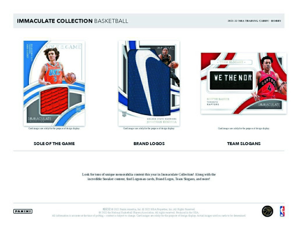 2021/22 Panini Immaculate Basketball NBA Hobby Box - Taass outlet