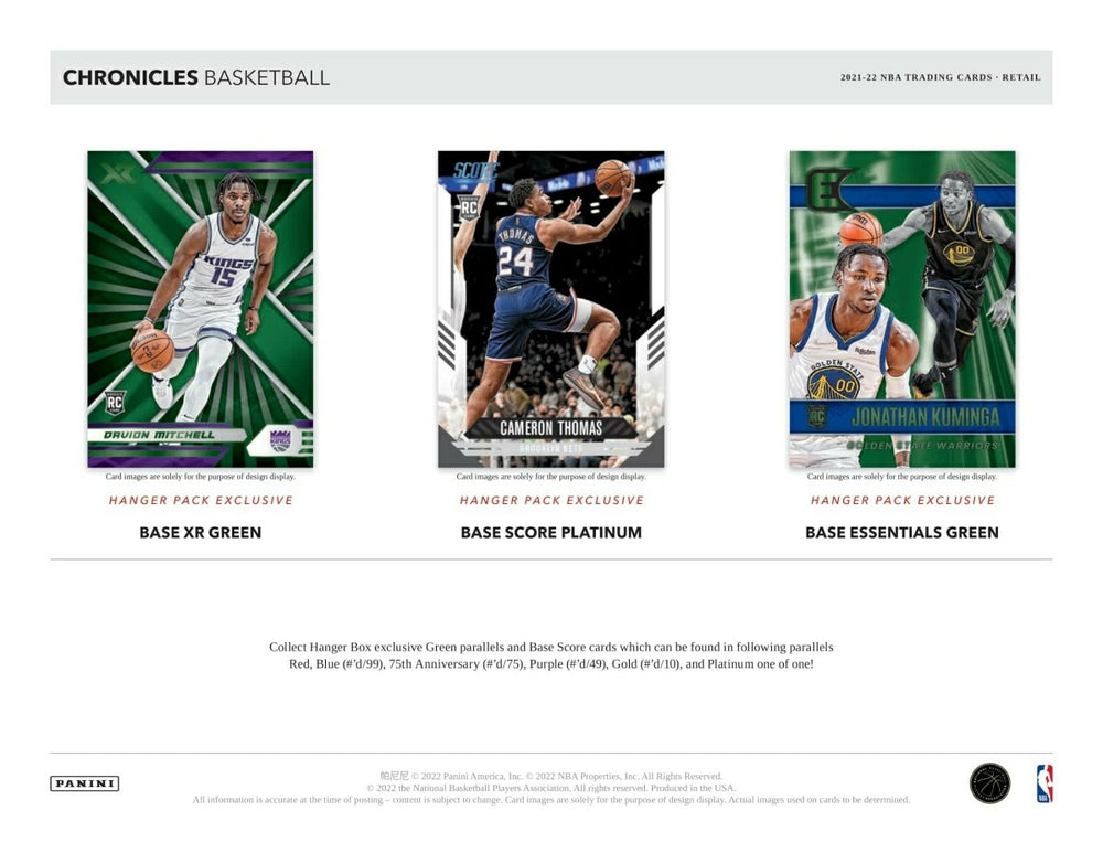 2021/22 Panini Chronicles Basketball NBA Hanger Pack - Taass discount