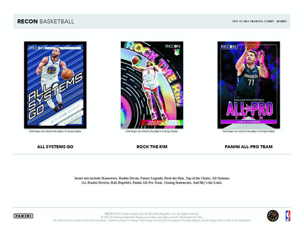 2021/22 Panini Recon Basketball NBA Hobby Box - Taass on sale
