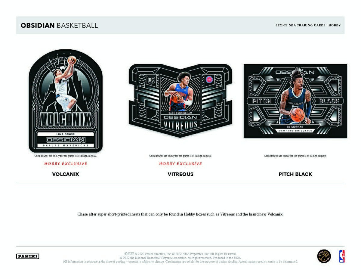 2021/22 Panini Obsidian Basketball NBA Hobby Box - Taass for sale