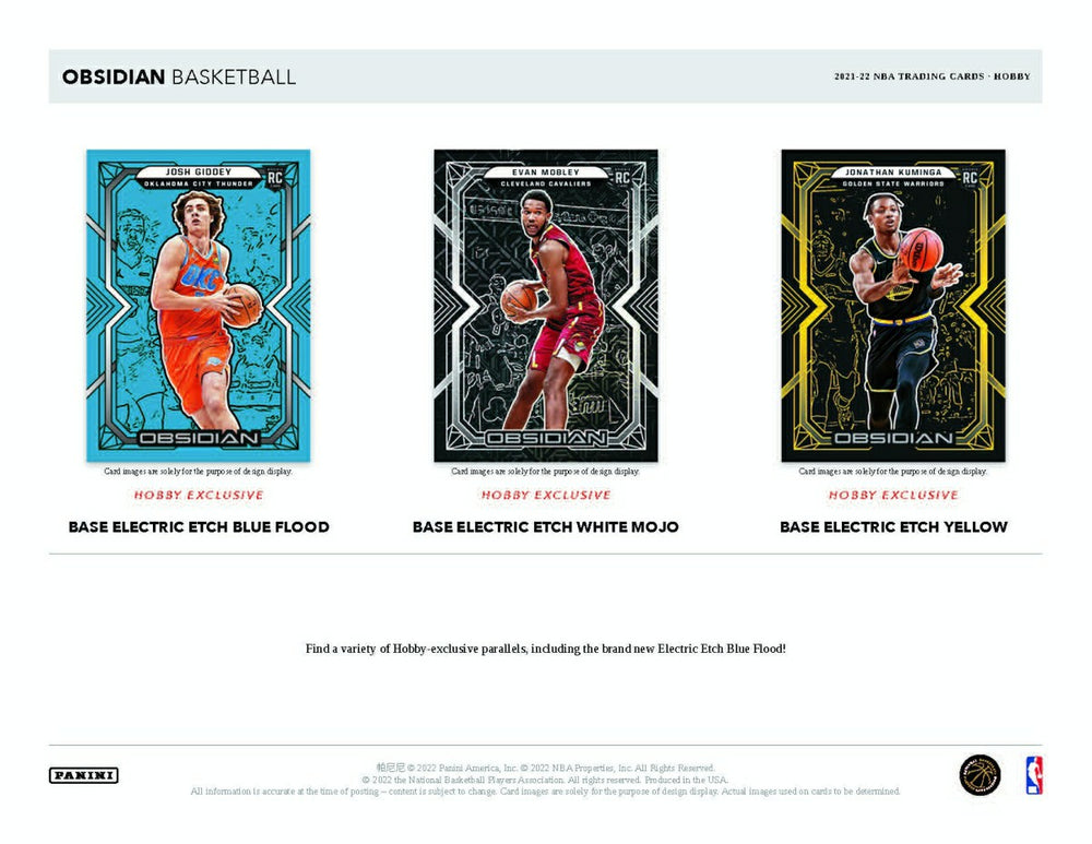 2021/22 Panini Obsidian Basketball NBA Hobby Box - Taass for sale