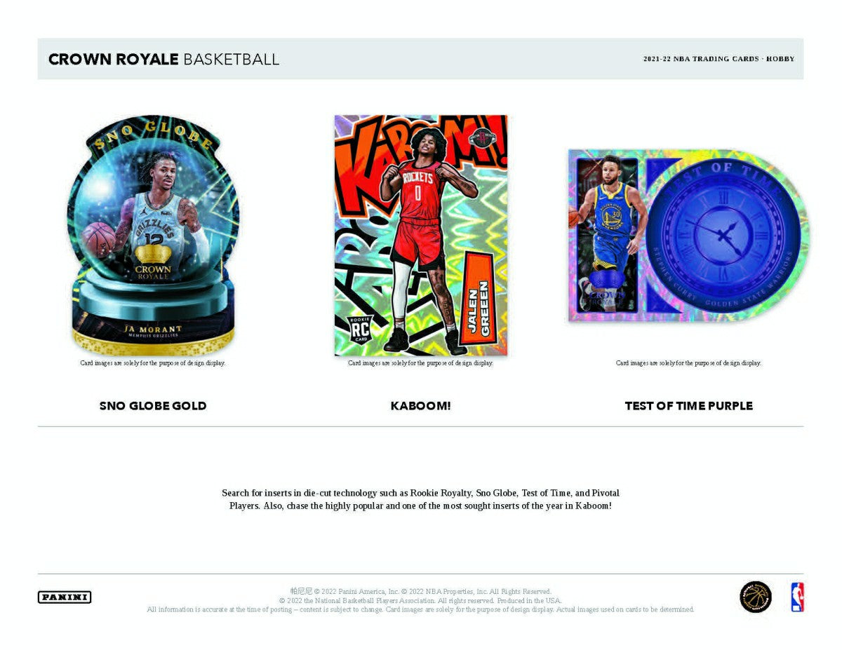 2021/22 Panini Crown Royale Basketball Hobby Box NBA - Taass for sale