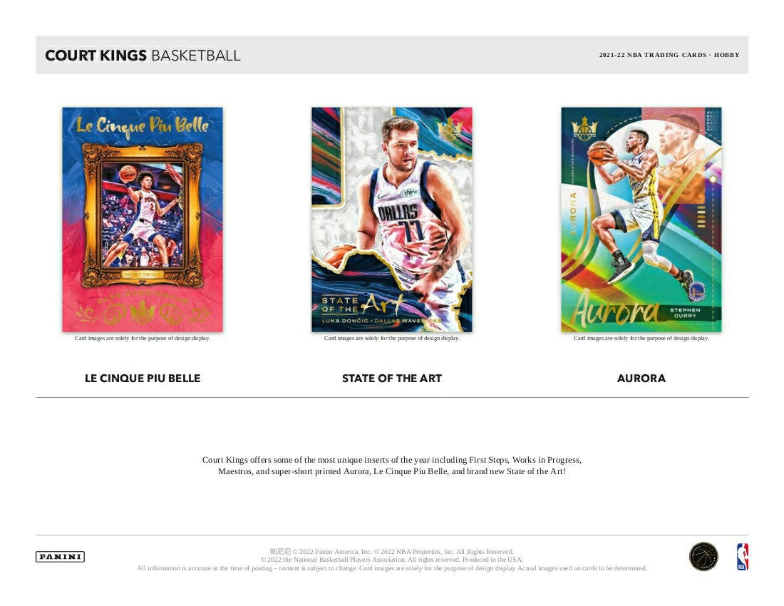 2021/22 Panini Court Kings Basketball Hobby Box NBA - Taass outlet
