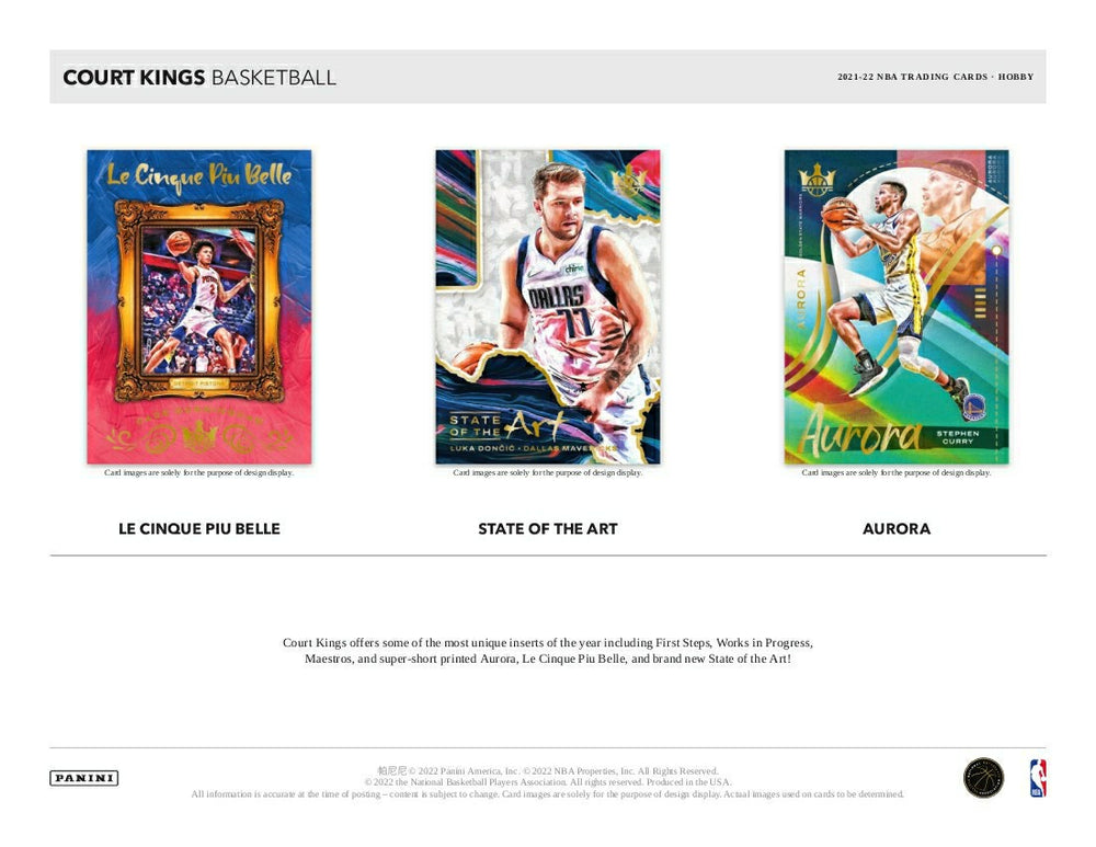 2021/22 Panini Court Kings Basketball Hobby Box NBA - Taass outlet