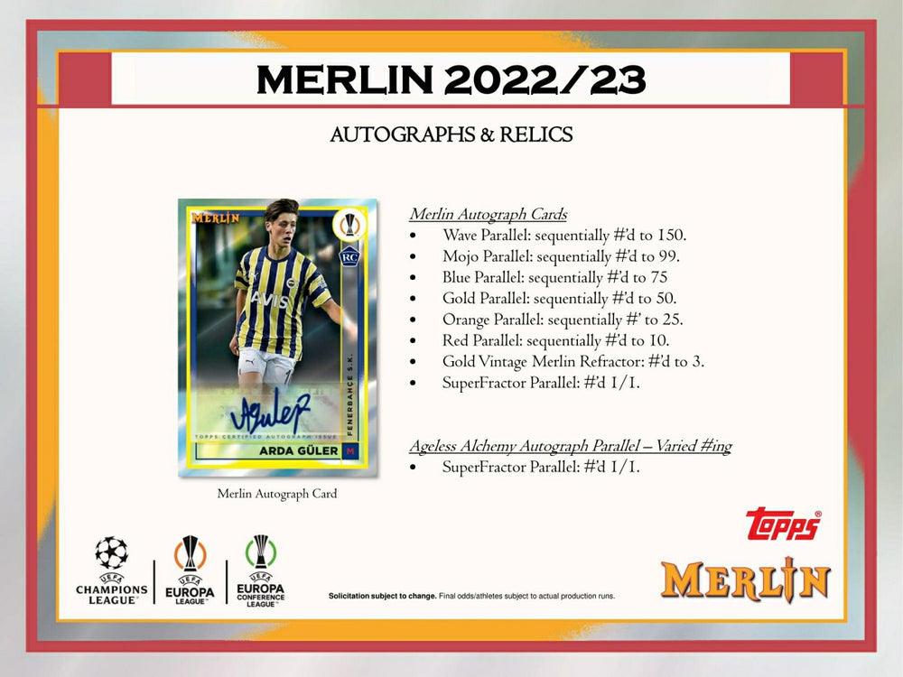 2022/23 Topps Merlin Chrome UEFA Club Competitions Soccer Hobby Box - Taass US