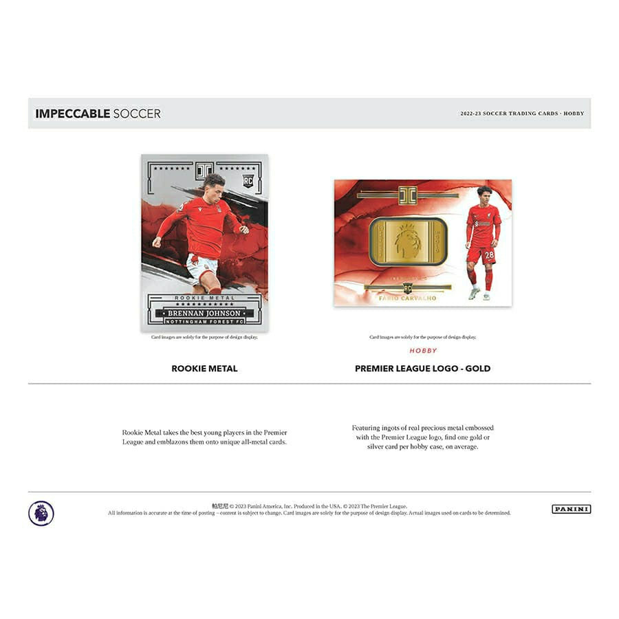 2022/23 Panini Impeccable  Premier League Soccer EPL Hobby Box - Taass for sale