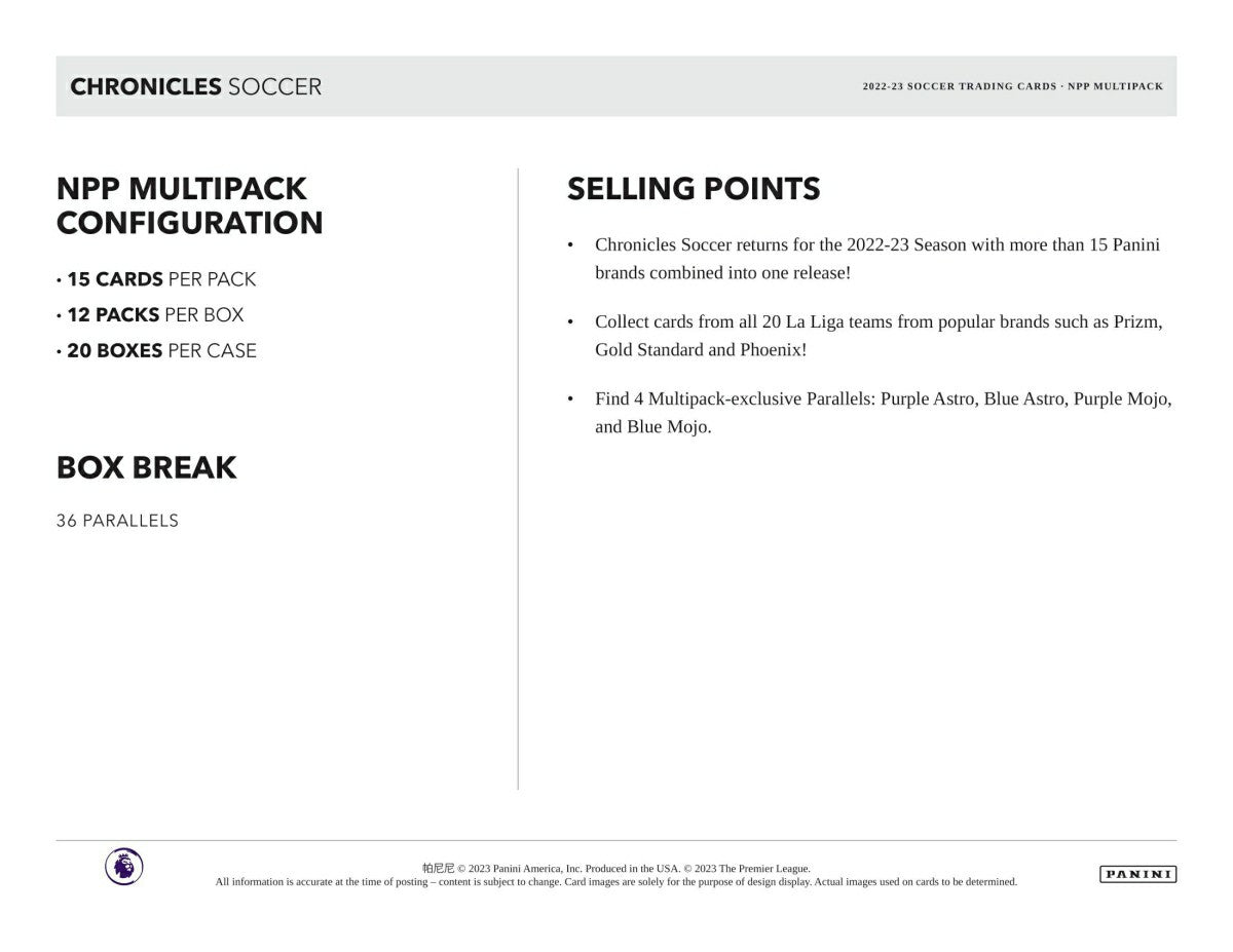 2022/23 Panini Chronicles Soccer Multi-Pack Box - Taass Online