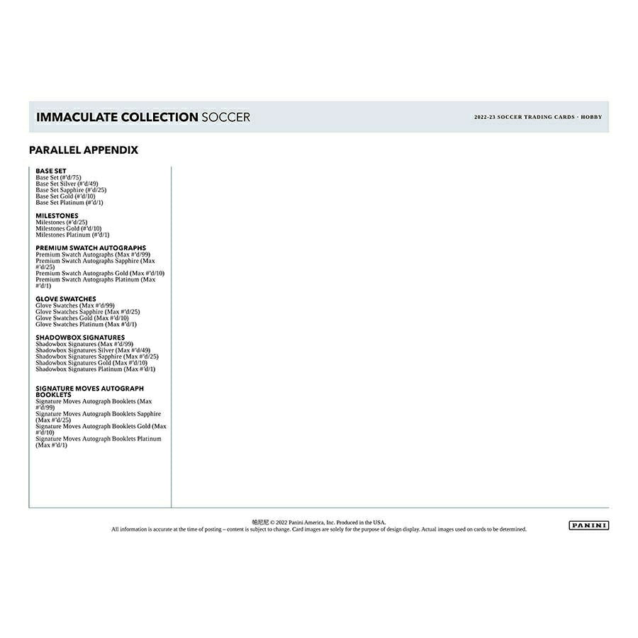 2022/23 Panini Immaculate Soccer Hobby Box - Taass US