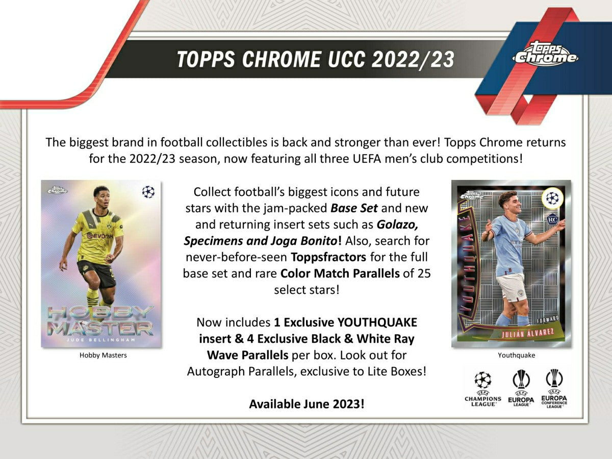 2022/23 Topps Chrome UEFA Club Competitions Soccer Lite Box - Taass on sale