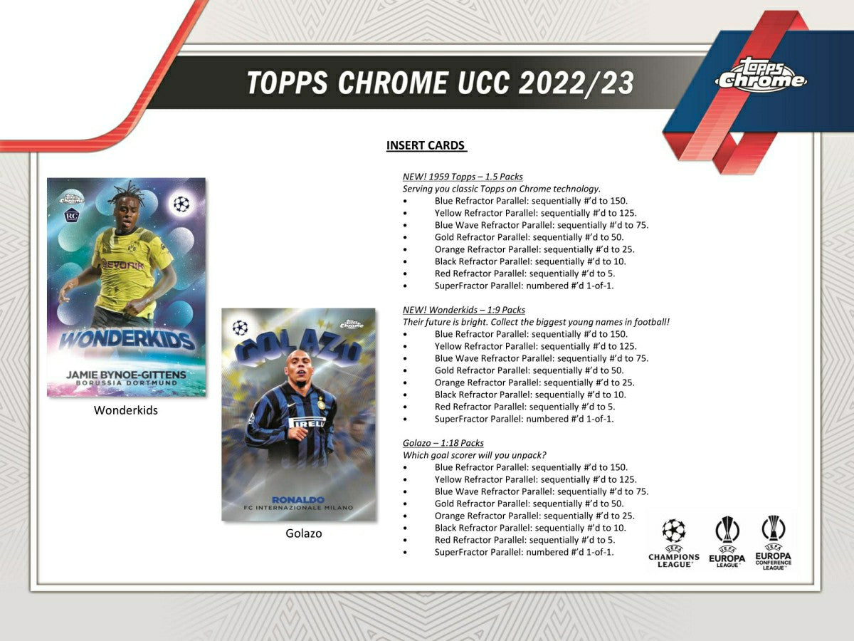 2022/23 Topps Chrome UEFA Club Competitions Soccer Lite Box - Taass on sale