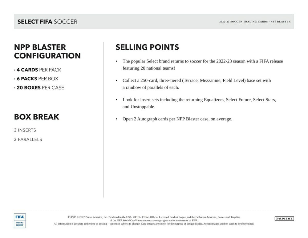 2022/23 Panini Select FIFA Soccer Blaster Box - Taass sale