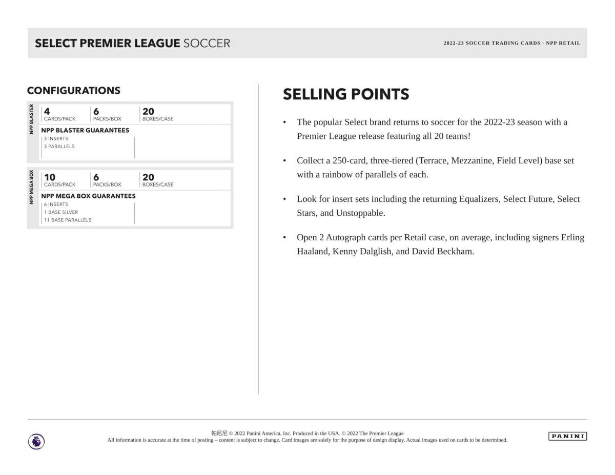 2022/23 Panini Select Premier League Soccer Mega Box - Taass Online
