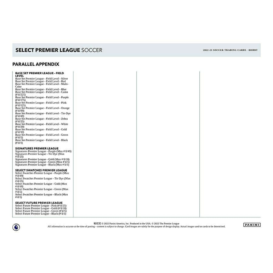 2022/23 Panini Select Premier League Soccer Hobby Box - Taass outlet