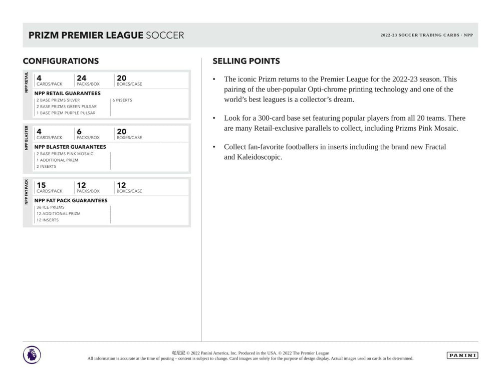 2022/23 Panini Prizm Premier League Soccer EPL Blaster Box - Taass for sale