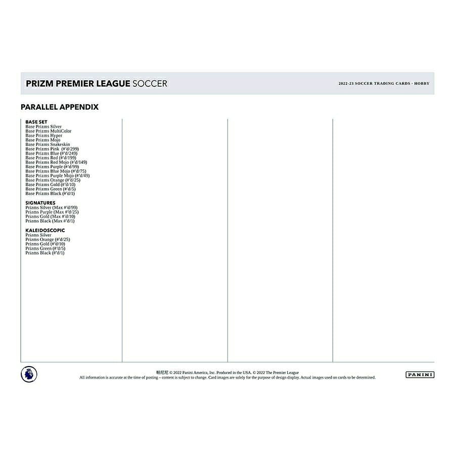 2022/23 Panini Prizm Premier League Soccer EPL Hobby Box - Taass outlet