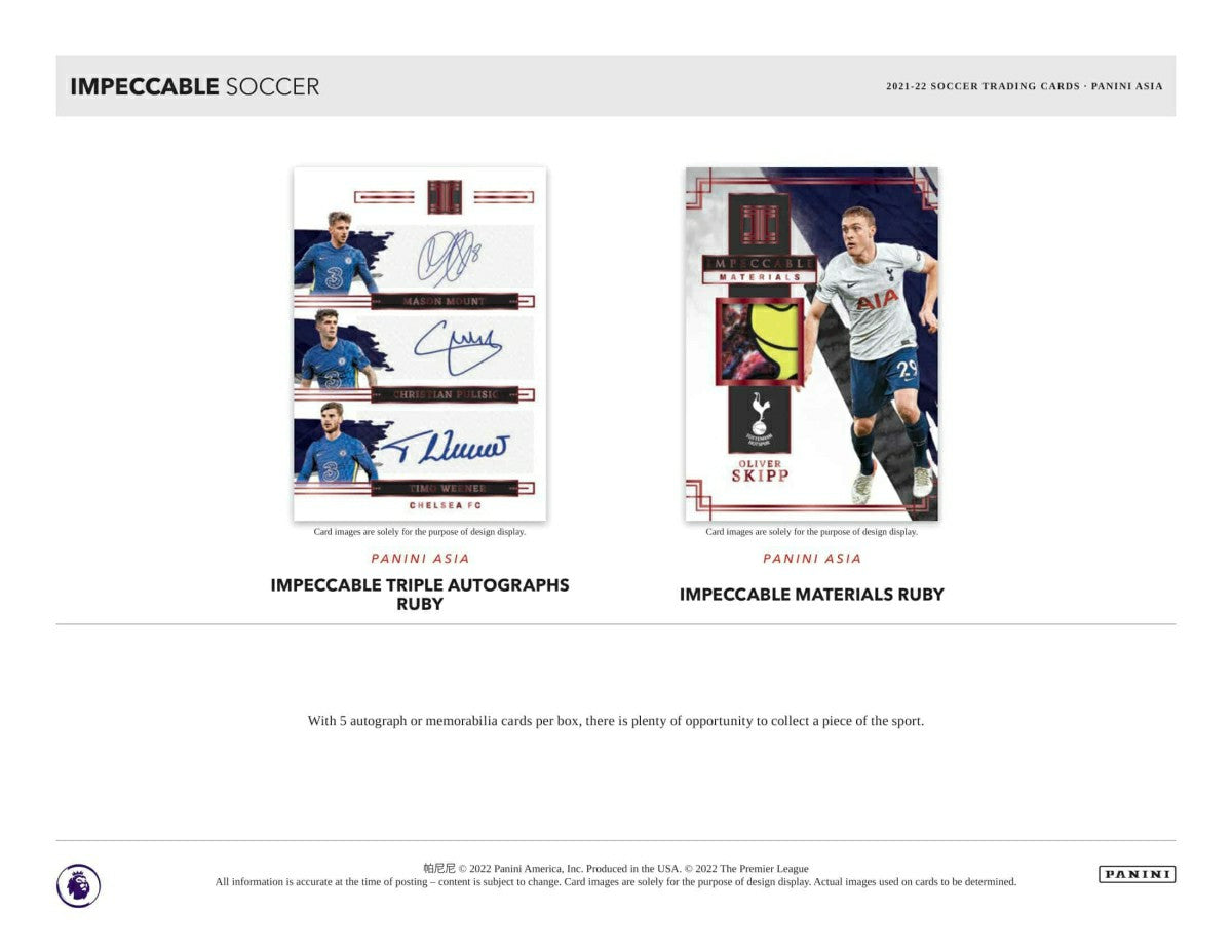 2021/22 Panini Impeccable Soccer EPL Asia Edition Box - Taass discount