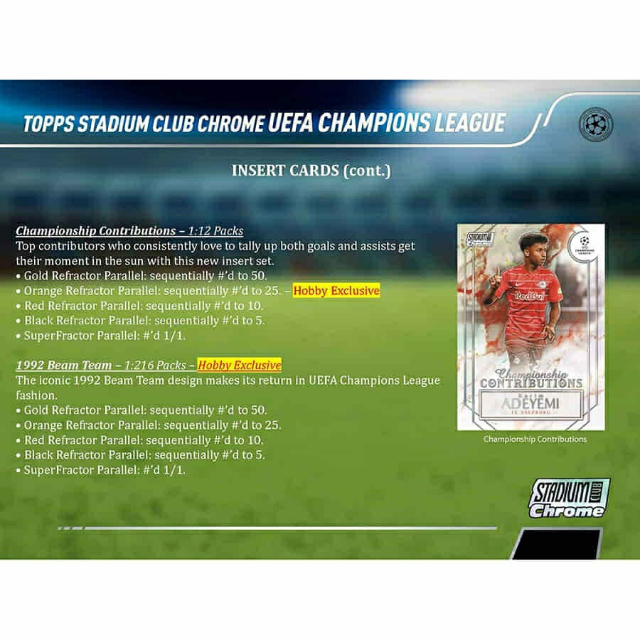 2021/22 Topps UEFA Champions League Stadium Club Chrome Soccer Hobby Box - Taass on sale