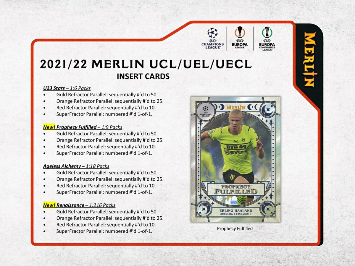 2021/22 Topps UEFA Champions League Merlin Chrome Soccer Hobby Box - Taass sale