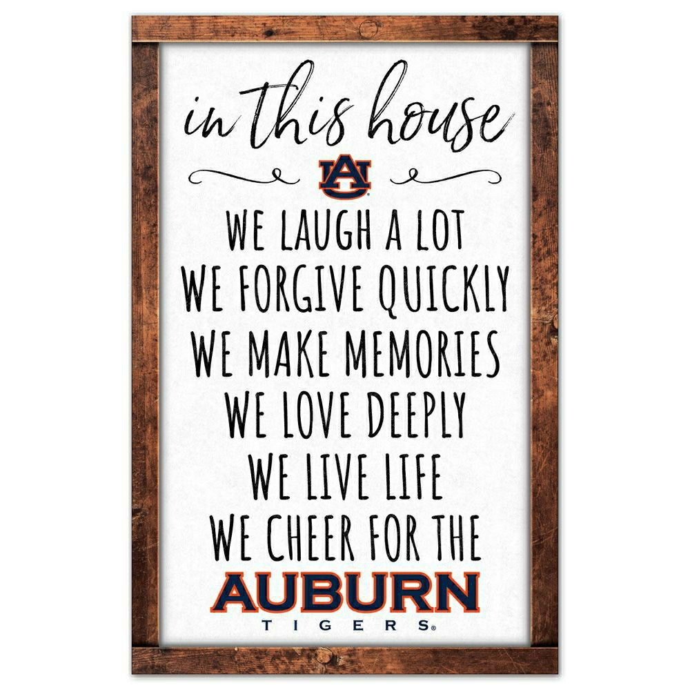 Auburn Tigers In This House NCAA Wood Sign - Taass for sale
