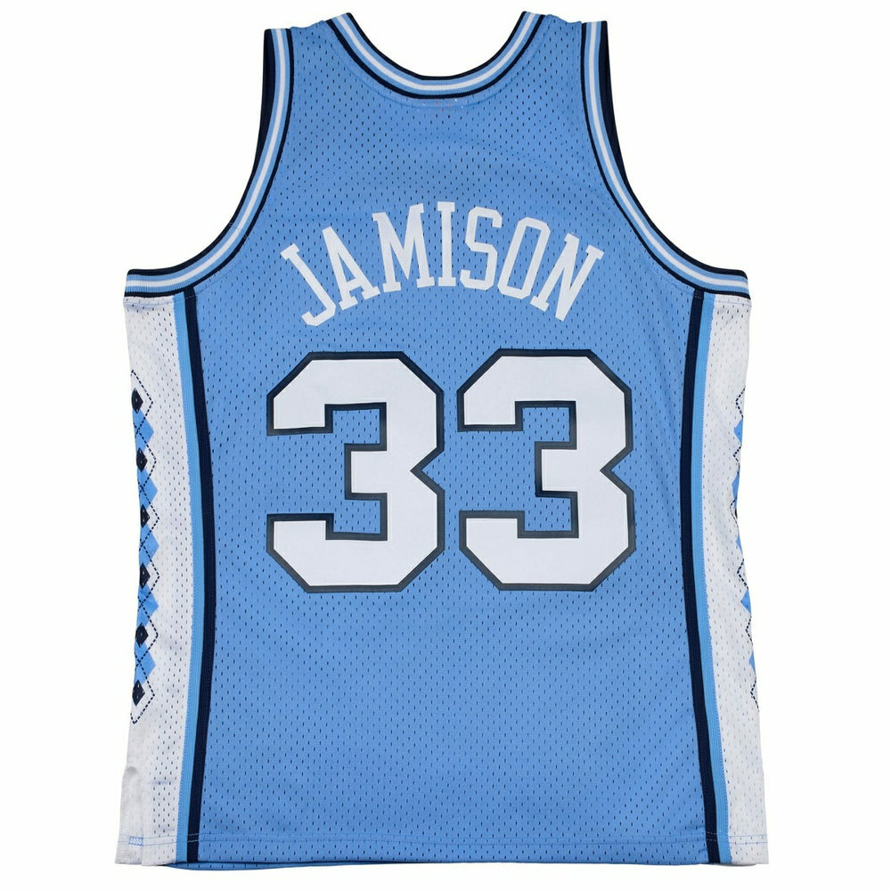 Antawn Jamison #33 North Carolina 1995-96 Mitchell & Ness Swingman NCAA Jersey Blue - Taass for sale