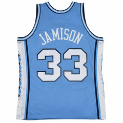 Antawn Jamison #33 North Carolina 1995-96 Mitchell & Ness Swingman NCAA Jersey Blue - Taass for sale