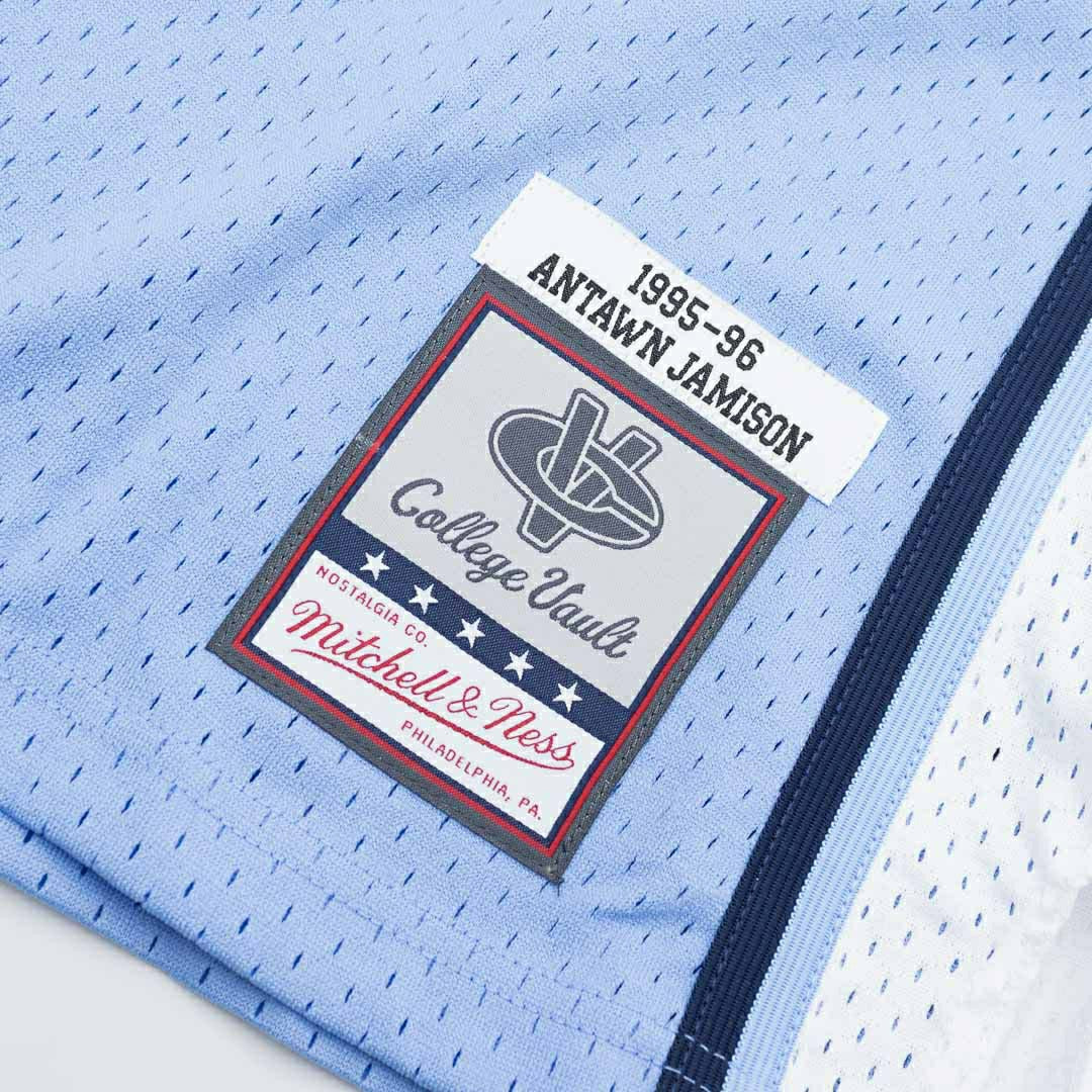 Antawn Jamison #33 North Carolina 1995-96 Mitchell & Ness Swingman NCAA Jersey Blue - Taass for sale