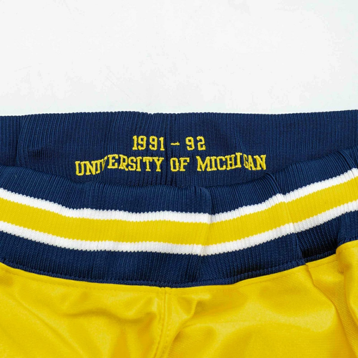 Michigan Wolverines 1991-92 Mitchell & Ness Authentic NCAA Shorts Yellow - Taass on sale