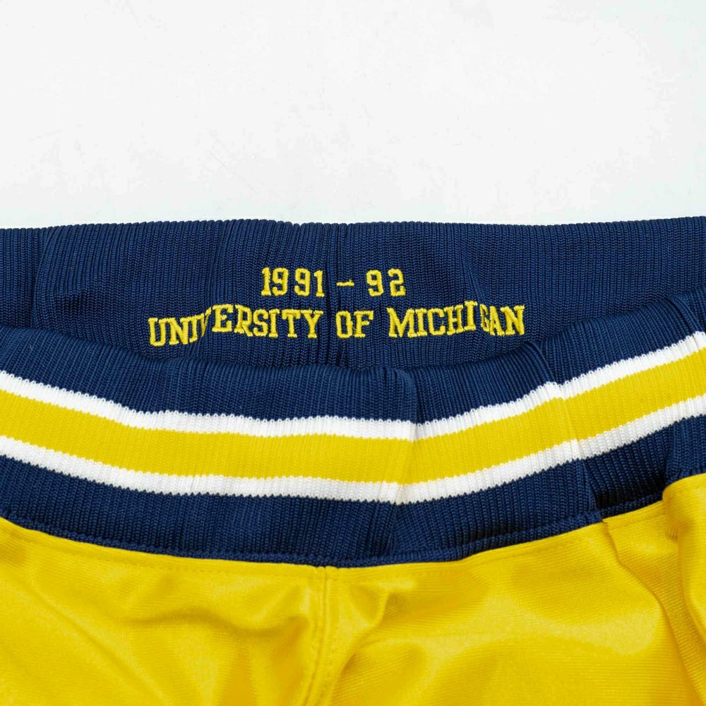 Michigan Wolverines 1991-92 Mitchell & Ness Authentic NCAA Shorts Yellow - Taass on sale