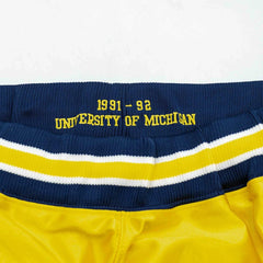 Michigan Wolverines 1991-92 Mitchell & Ness Authentic NCAA Shorts Yellow - Taass on sale